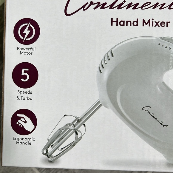 *New* Continental 5 Speed & Turbo White Hand Mixer - Picture 2 of 4
